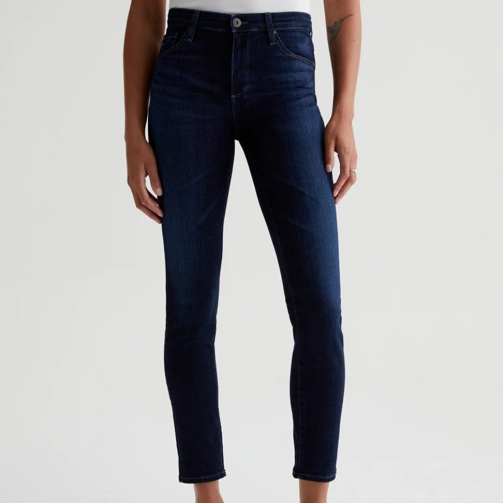 AG Adriano Goldschmied The Prima Crop Cigarette Crop Blue Denim Skinny Jeans 25